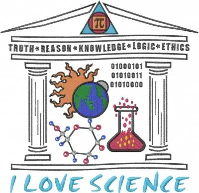 Save Now I Love Science Embroidery Design