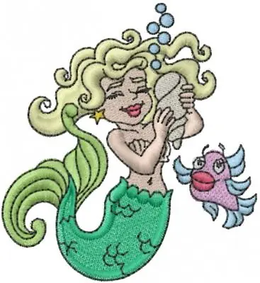 Mermaid Embroidery Design Fresh Stock