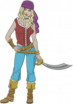 Order Now Pirate Girl Embroidery Design