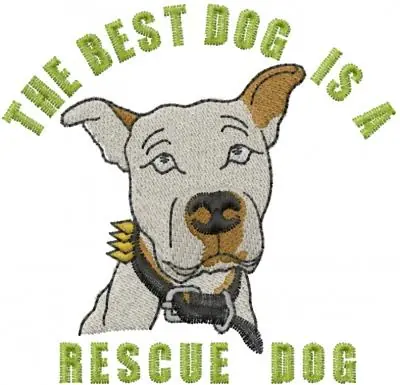Order Now Pit Bull Rescue Dog Embroidery Design