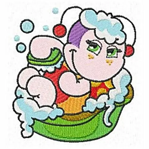 Ladybug in Bathtub Embroidery Design Clearance