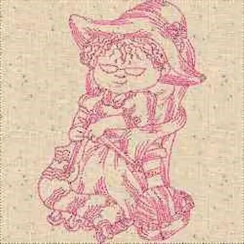 Redwork Knitting Lady Embroidery Design Order Now