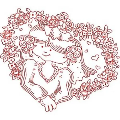 Redwork Bride Embroidery Design Express Delivery