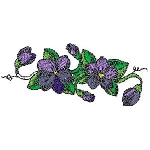 Violet Plant Embroidery Design Free Delivery