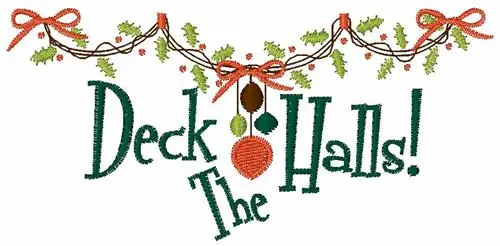 Next Day Delivery Deck The Halls Embroidery Design