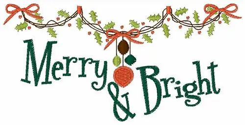 Merry And Bright Embroidery Design Save Now