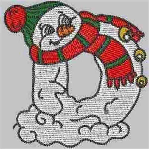 Reduced Price Winter Alphabet D Embroidery Design