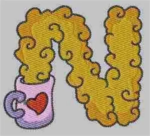 Winter Alphabet N Embroidery Design Free Delivery