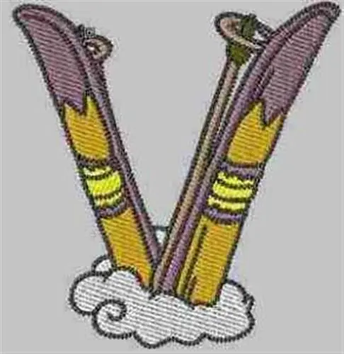 Winter Alphabet V Embroidery Design Limited Offer