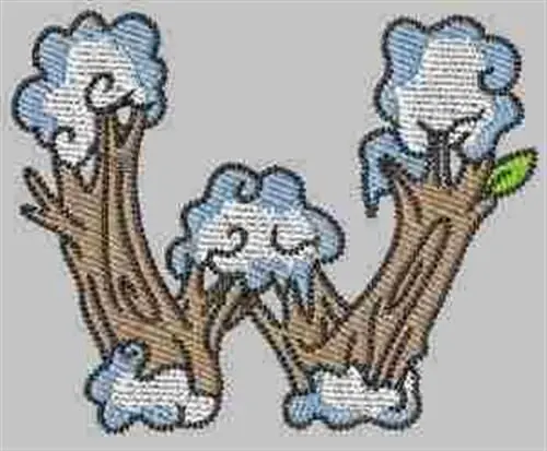 Winter Alphabet W Embroidery Design Express Delivery