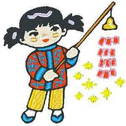 Handmade Girl & Bells Embroidery Design