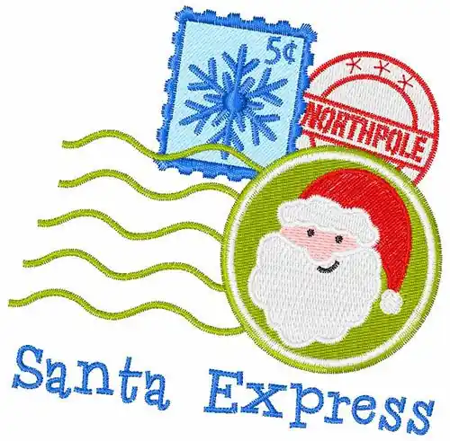 Next Day Delivery Santa Express Embroidery Design