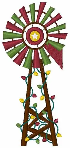 Christmas Farm Windmill Embroidery Design Free Delivery