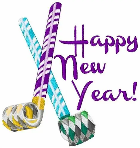 Happy New Year Embroidery Design Fast Shipping