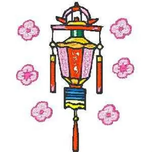 Time-Limited Paper Lantern Embroidery Design