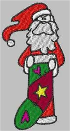 Santa & Stocking Embroidery Design Clearance
