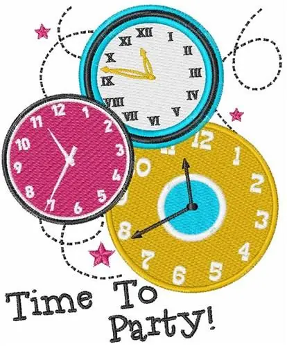Time To Party Embroidery Design Same Day Shipping