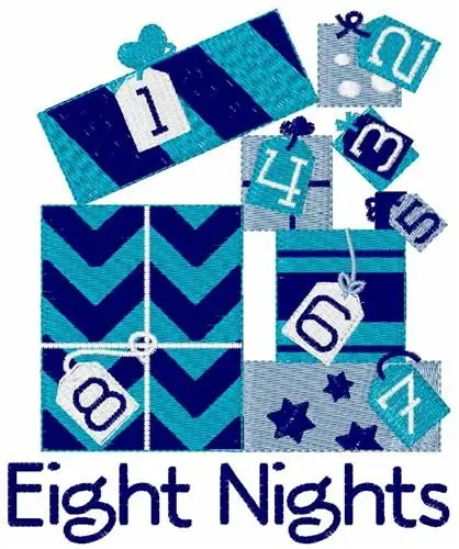 Markdown Eight Nights Embroidery Design