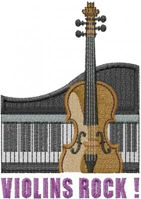 Time-Limited Violins Rock Embroidery Design