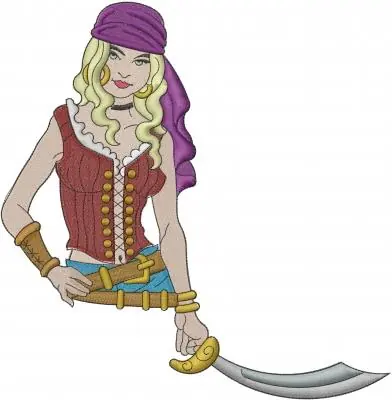 Exclusive Pirate Girl Embroidery Design