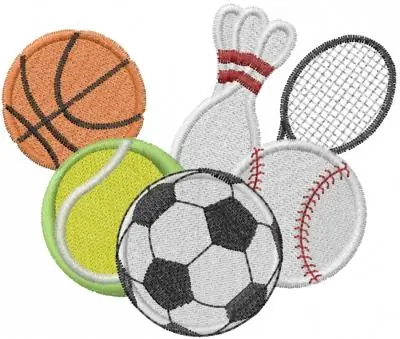 Multi Sport Image Embroidery Design Express Delivery