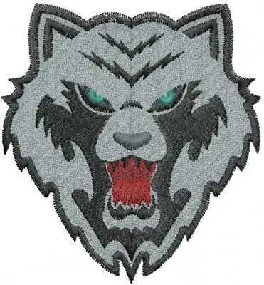 Secure Checkout Wolf Head Embroidery Design