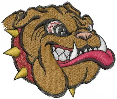 Latest Angry Bulldog Head Embroidery Design