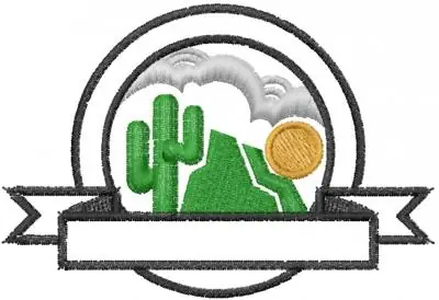 Best Choice Cactus Crest Embroidery Design