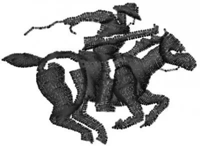 Genuine Cowboy On Horse Embroidery Design