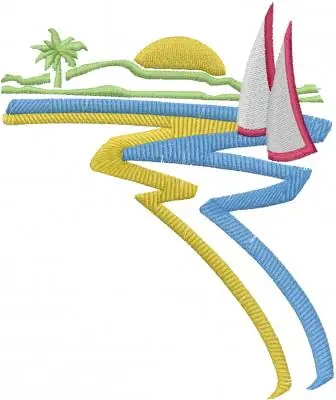 Exclusive Offer Beach Boat Embroidery Design
