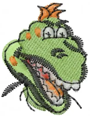 Dino Head Embroidery Design Low Price