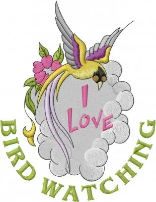 Bird Watching Embroidery Design Exclusive Offer