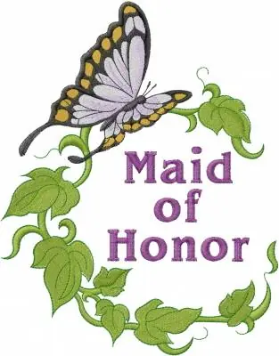 Maid Of Honor Embroidery Design Trending