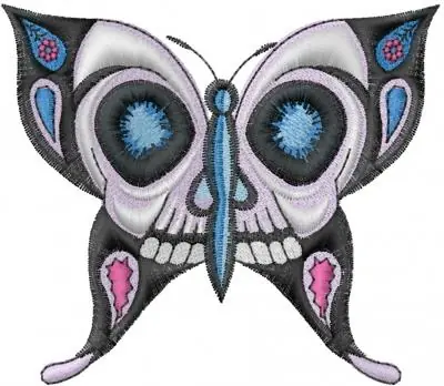 Butterfly Skull Embroidery Design Free Returns
