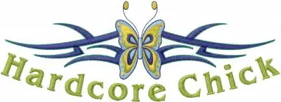 Hardcore Chick Embroidery Design Holiday Sale