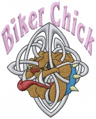 Limited Edition Biker Chick Embroidery Design