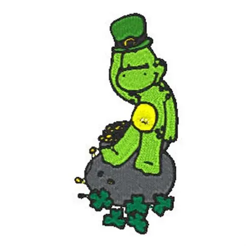 Popular Ireland Frog Embroidery Design