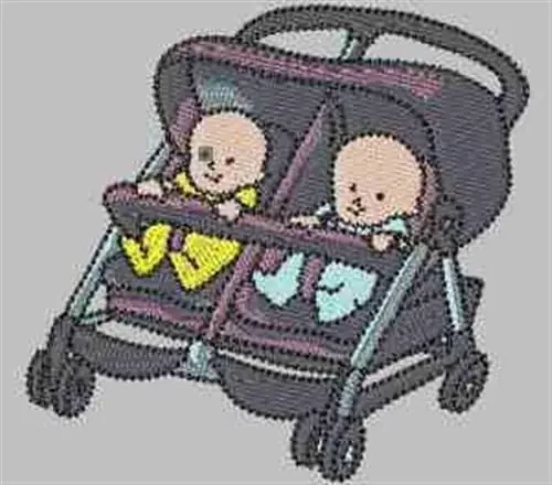 Weekend Sale Twin Stroller Embroidery Design