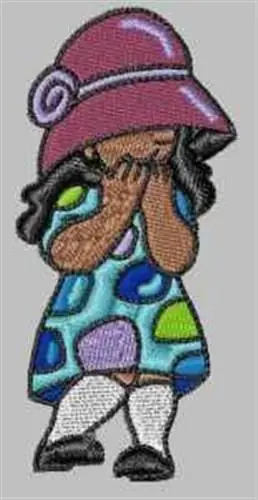 Shy Girl Embroidery Design Exclusive