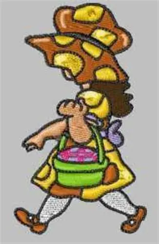 Don’t Miss Out Girl With Purse Embroidery Design