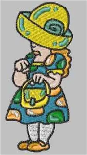Final Sale Girl And Purse Embroidery Design