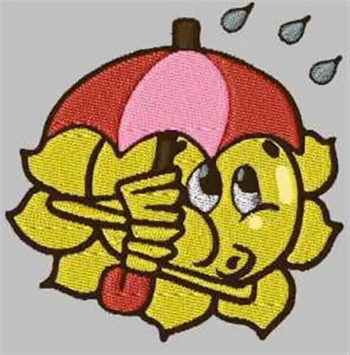 Fast Shipping Sun with Umbrella Embroidery Design