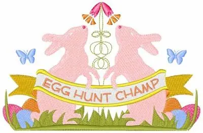 Hot Deal Easter Egg Hunt Champ Embroidery Design