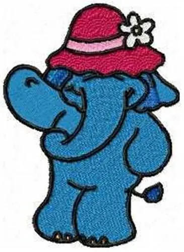 Viral Happy Elephant Embroidery Design