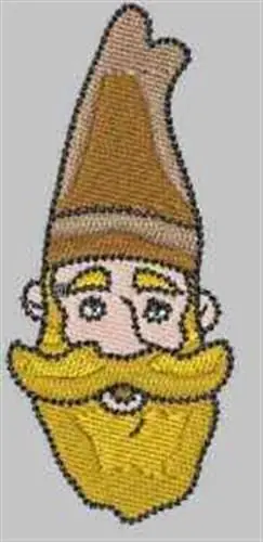 Same Day Shipping Yellow Beard Gnome Embroidery Design