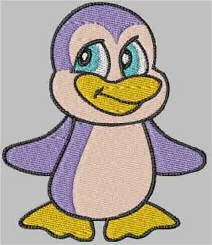 Cartoon Penguin Embroidery Design Brand New