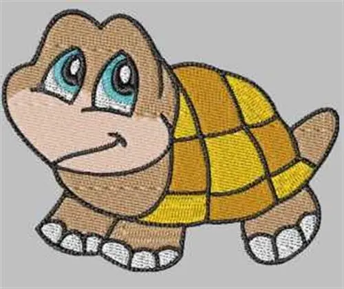 Cartoon Turtle Embroidery Design Secure Checkout