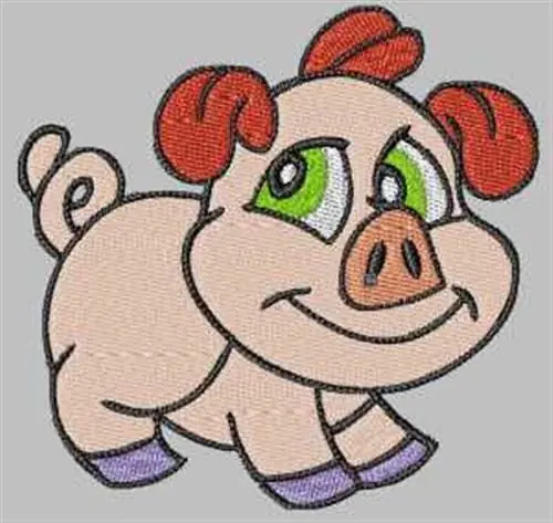 Cartoon Pig Embroidery Design Direct From Manufacturer