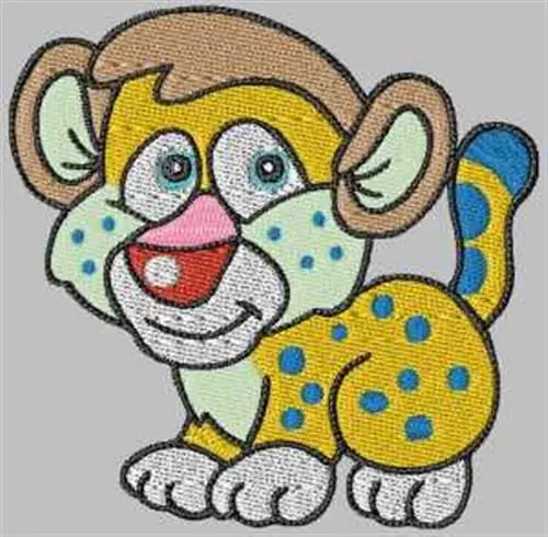 Cartoon Leopard Embroidery Design Worldwide Shipping
