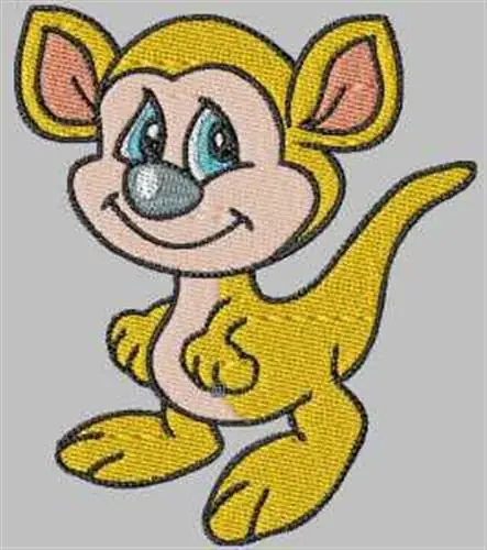 Grab Now Cartoon Kangaroo Embroidery Design